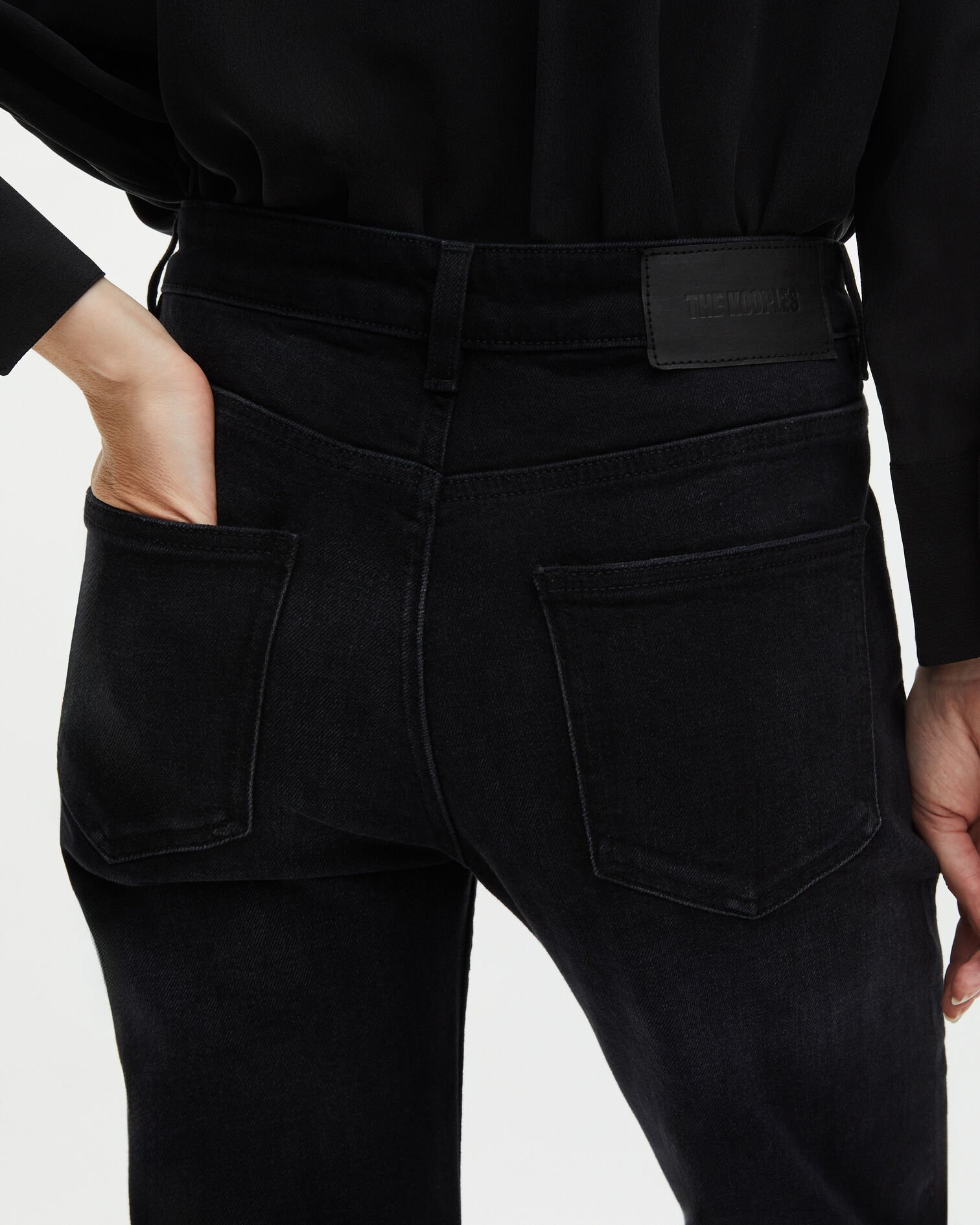 Black flare jeans, BLACK WASHED, hi-res image number null