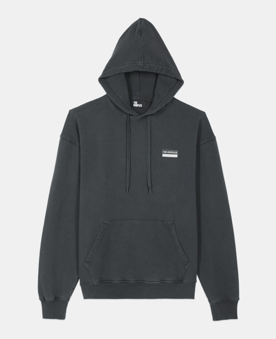 The Kooples H BLACK WASHED black 100% wild serigraphy sweatshirt