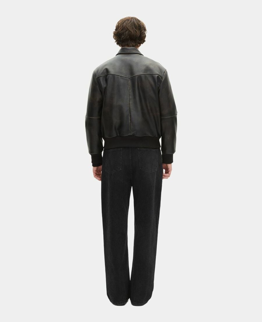 The Kooples HOMME DARK BROWN blouson en cuir marron
