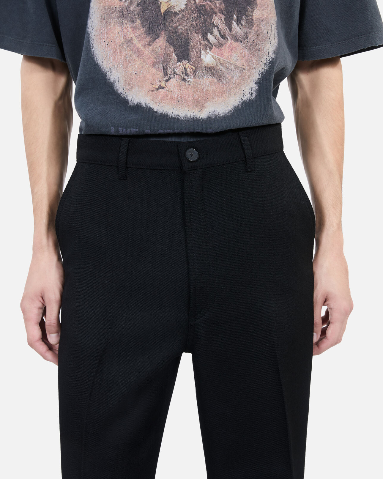 The Kooples MEN BLACK black wool trousers