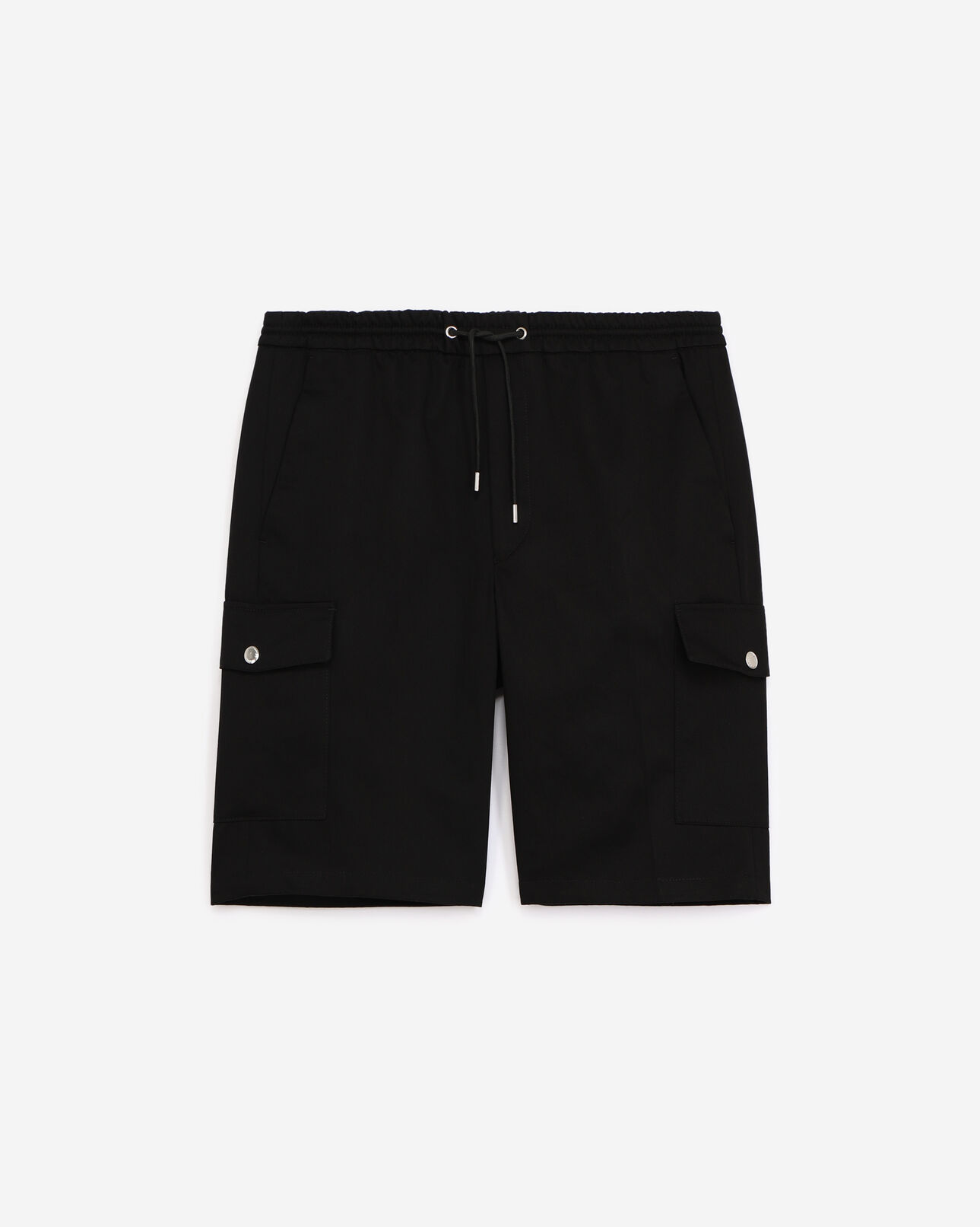 The Kooples MEN BLACK black cotton shorts with side pockets