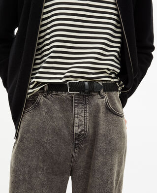 The Kooples HERREN BLACK schwarzer geflochtener g&uuml;rtel