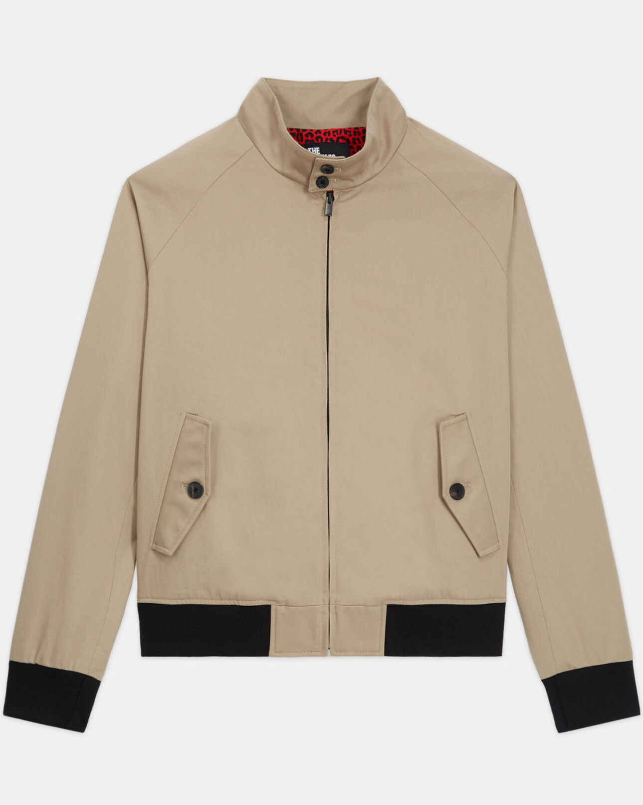 The Kooples HERREN BEIGE beige gefütterte jacke mit leopardenmuster