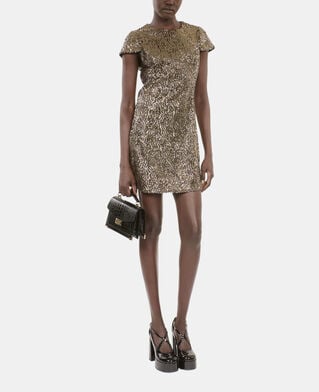 The Kooples DAMEN GOLD goldenes, kurzes kleid mit pailletten