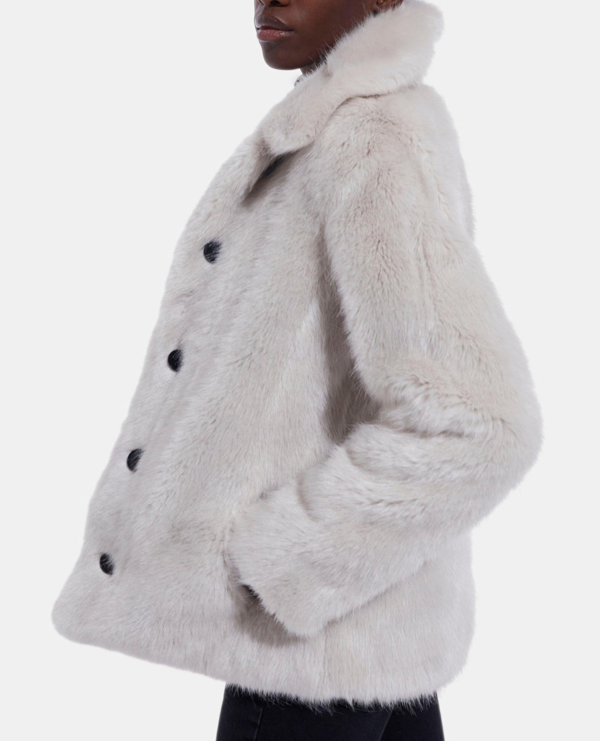 White faux fur coat The Kooples US