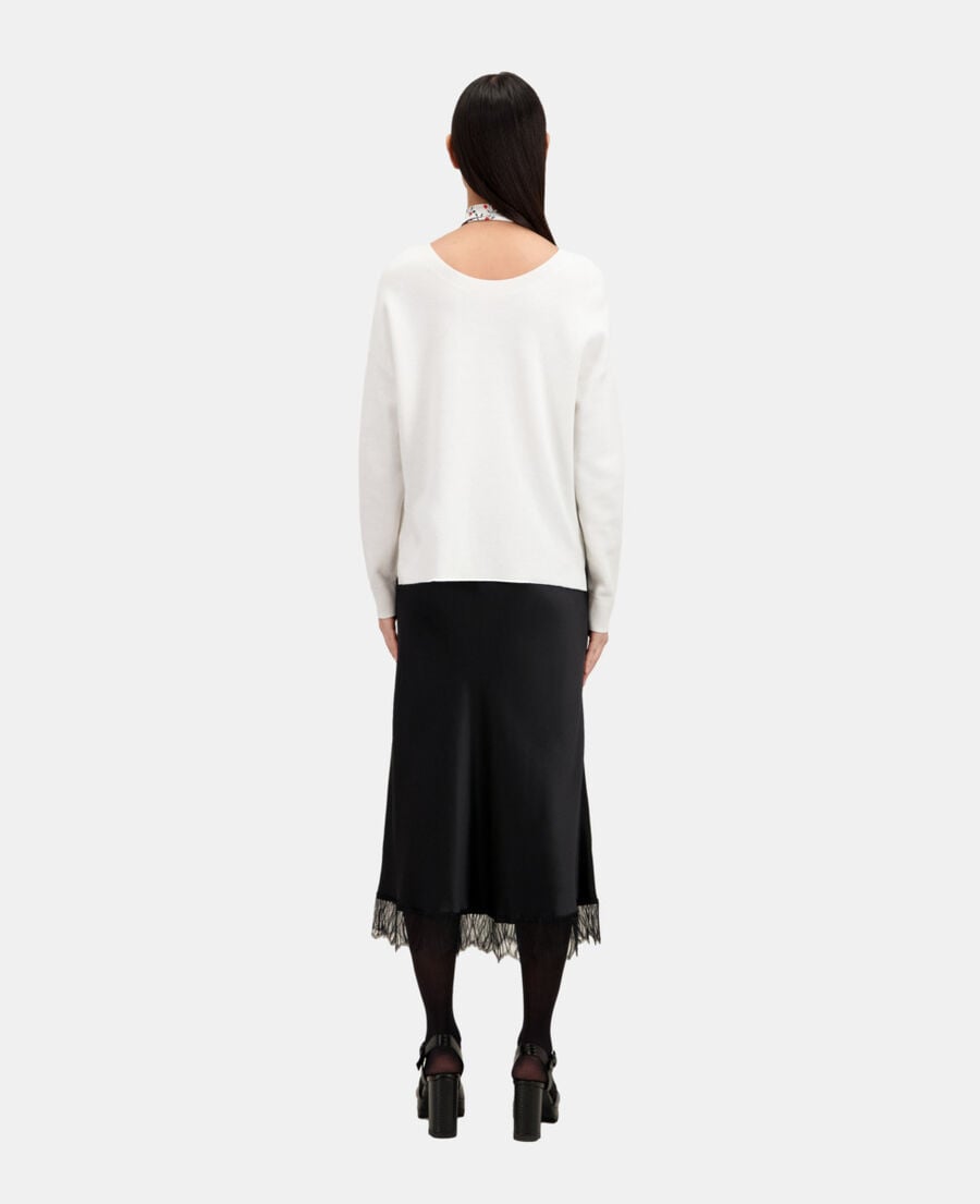The Kooples DAMEN ECRU pullover mit knopfleiste am rücken