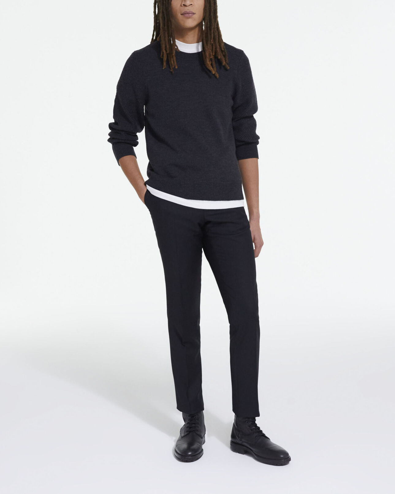 The Kooples MEN BLACK black wool sweater
