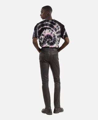 The Kooples MEN BLACK black leather slim-fit pants