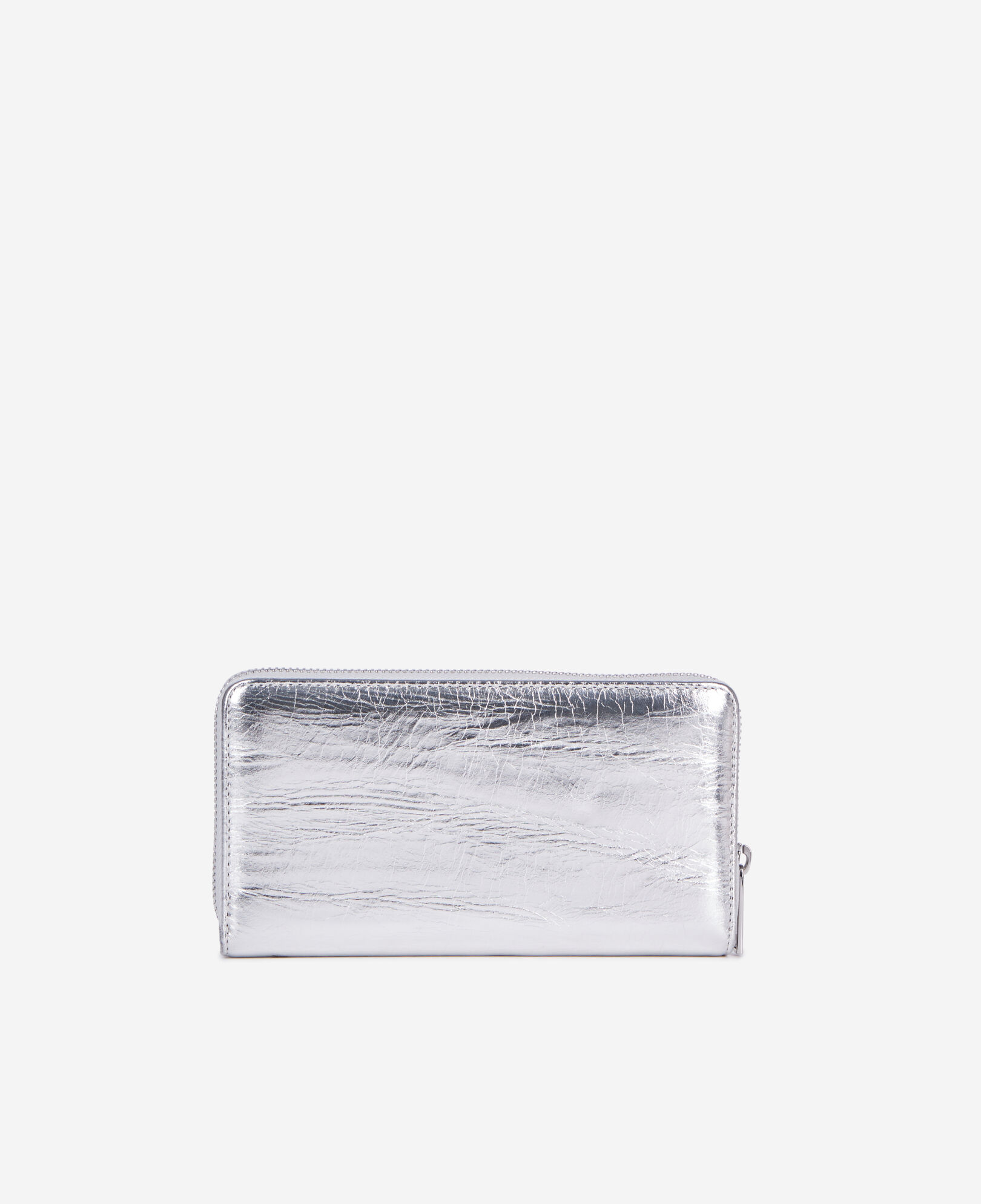 The Kooples FEMME SILVER portefeuille blason en cuir argenté