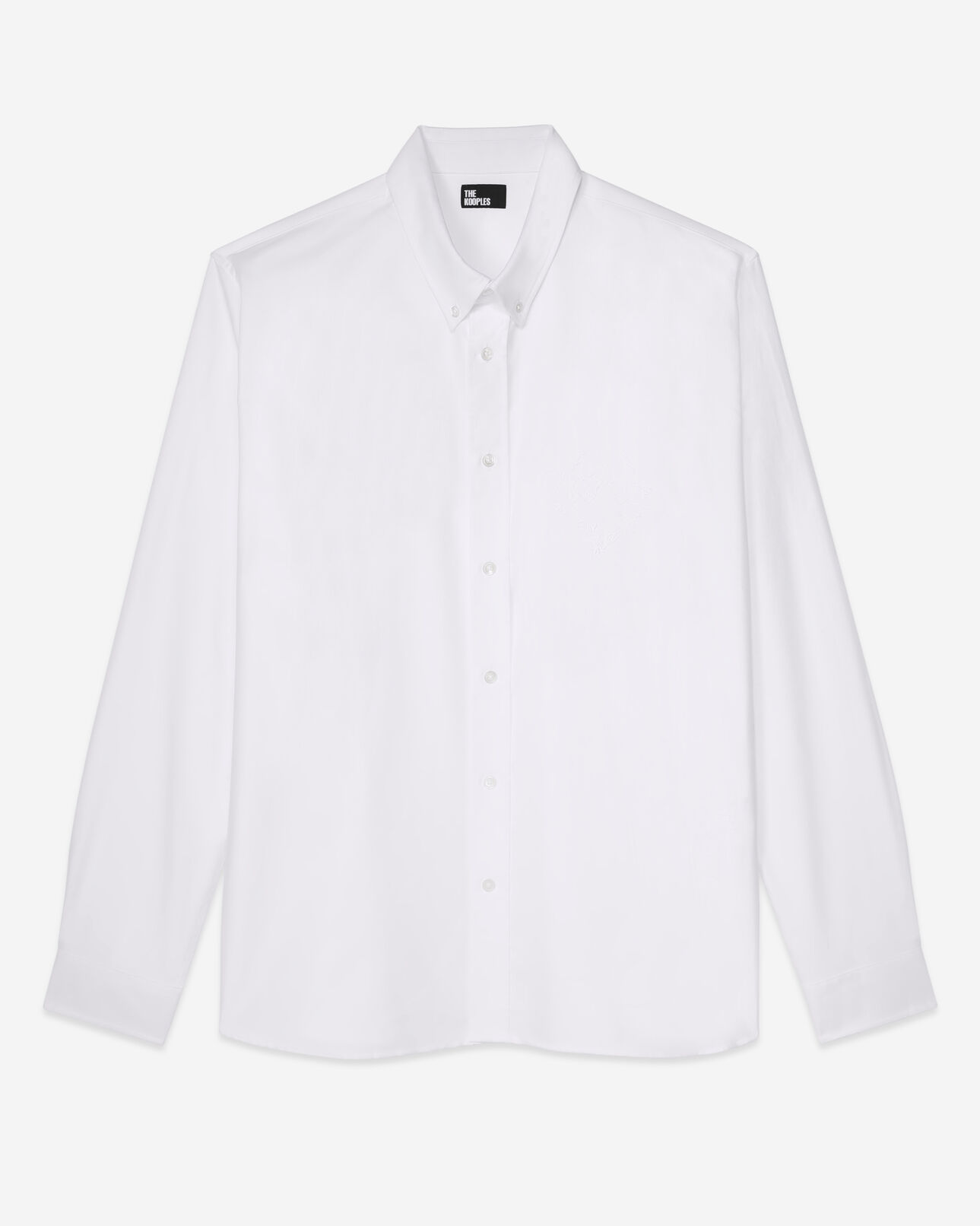 The Kooples HERREN WHITE weißes oxford-hemd mit stickerei