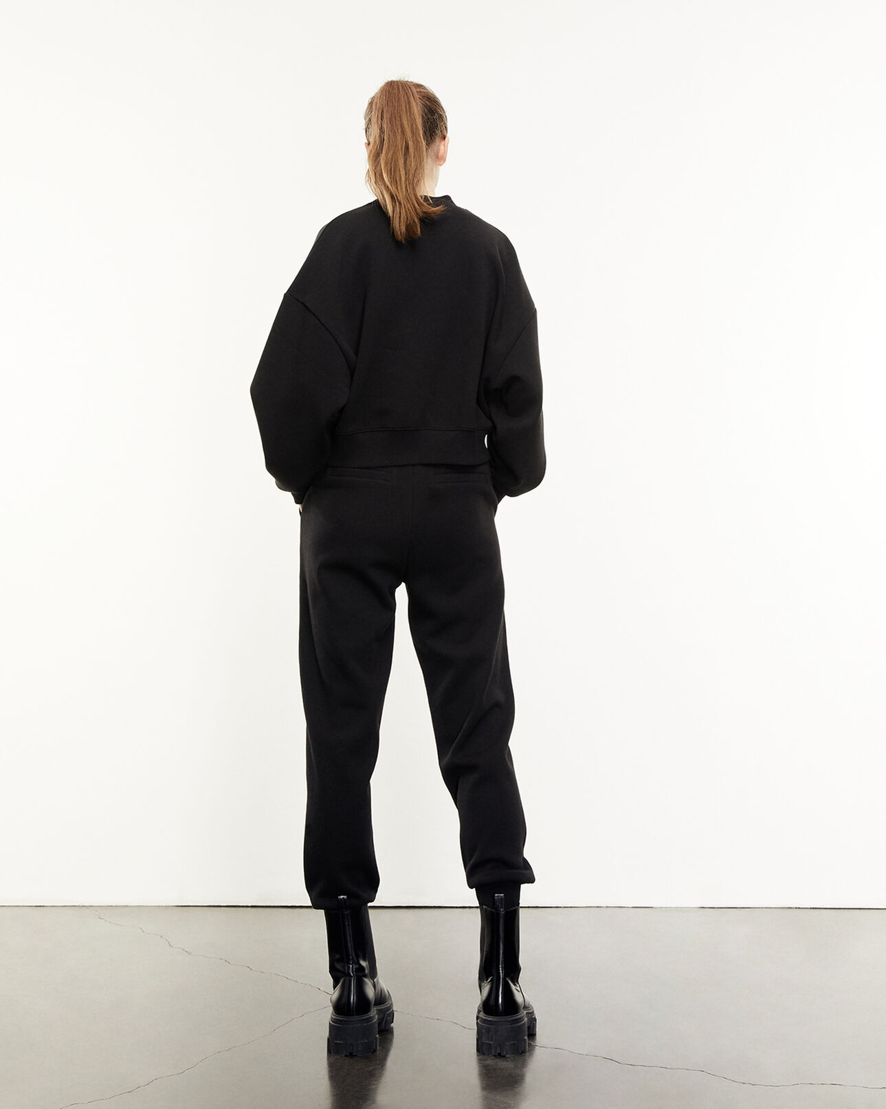 The Kooples FEMME BLACK sweat noir à logo vague contrasté