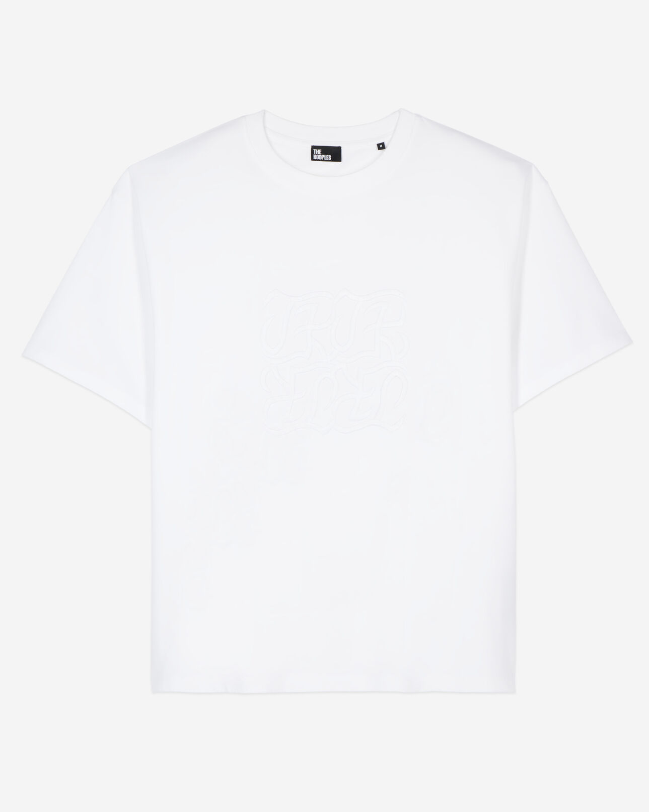 The Kooples MEN WHITE white t-shirt with logo embroidery