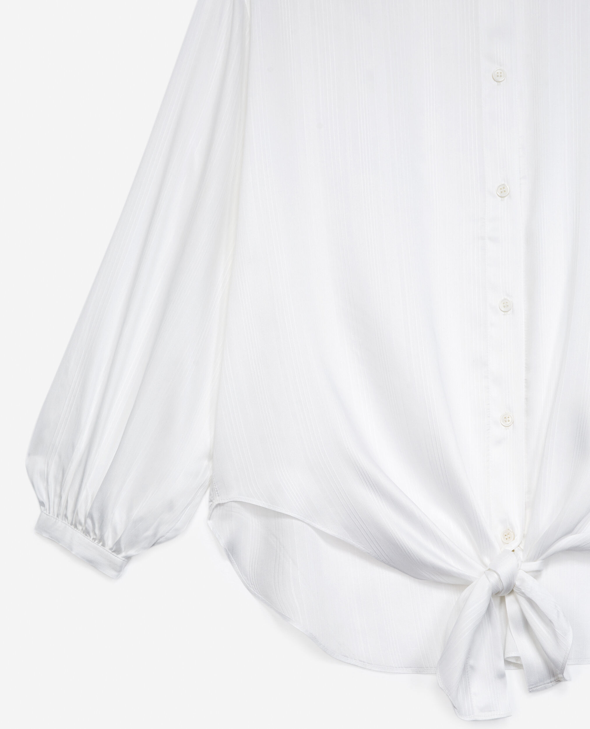 Roomy flowing knotted ecru top, ECRU, hi-res image number null