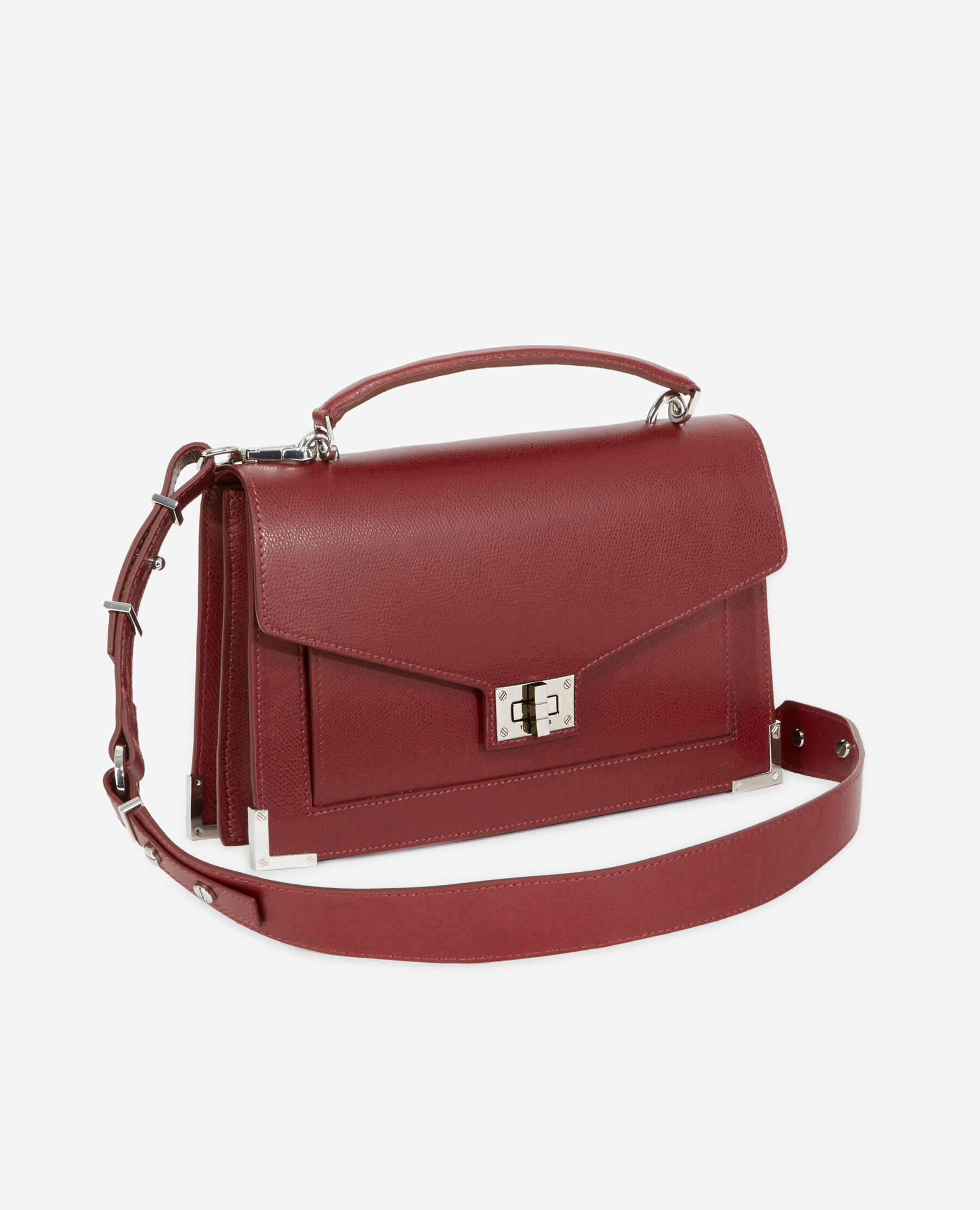 Emily medium bag burgundy grained leather