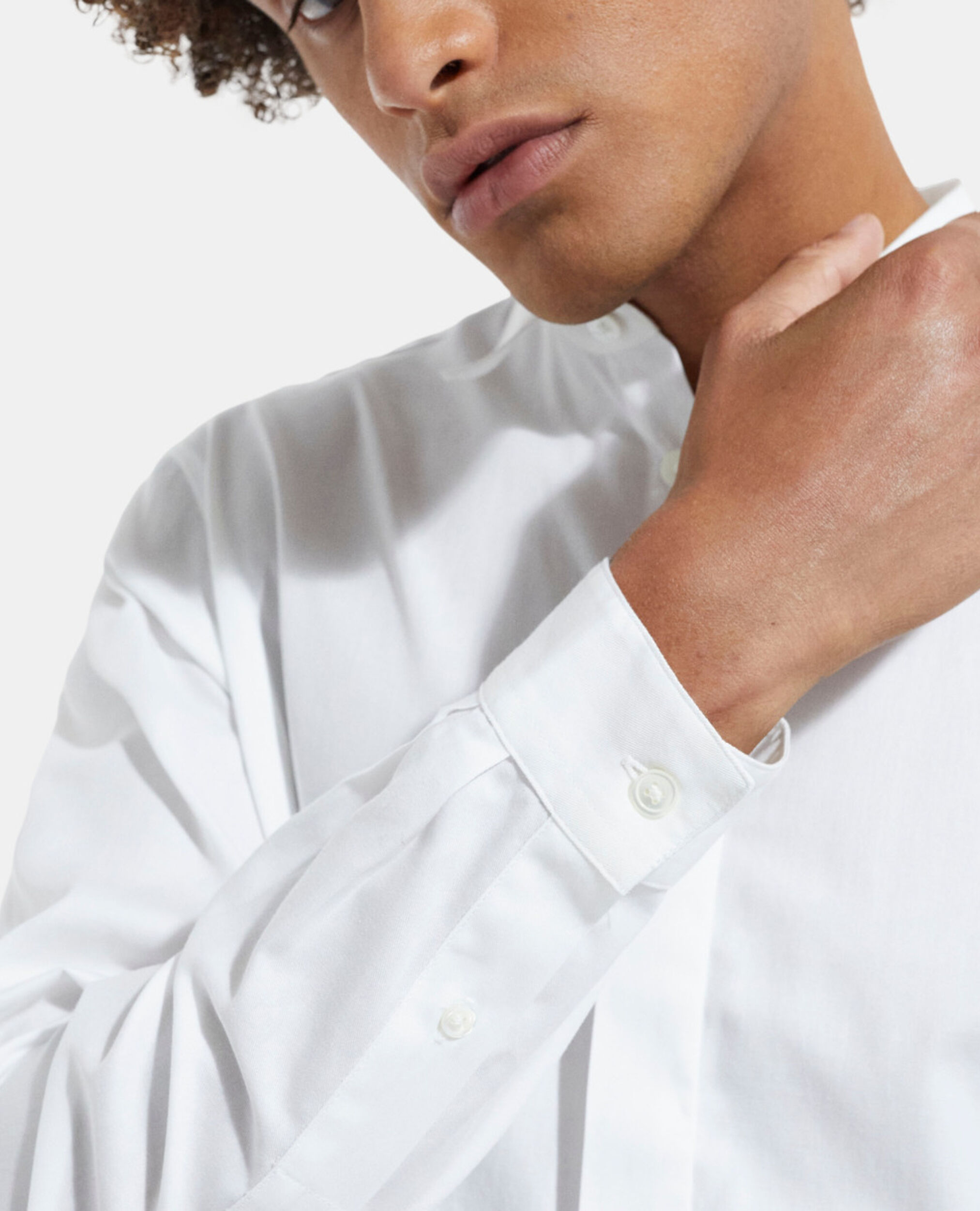White shirt with classic collar, WHITE, hi-res image number null