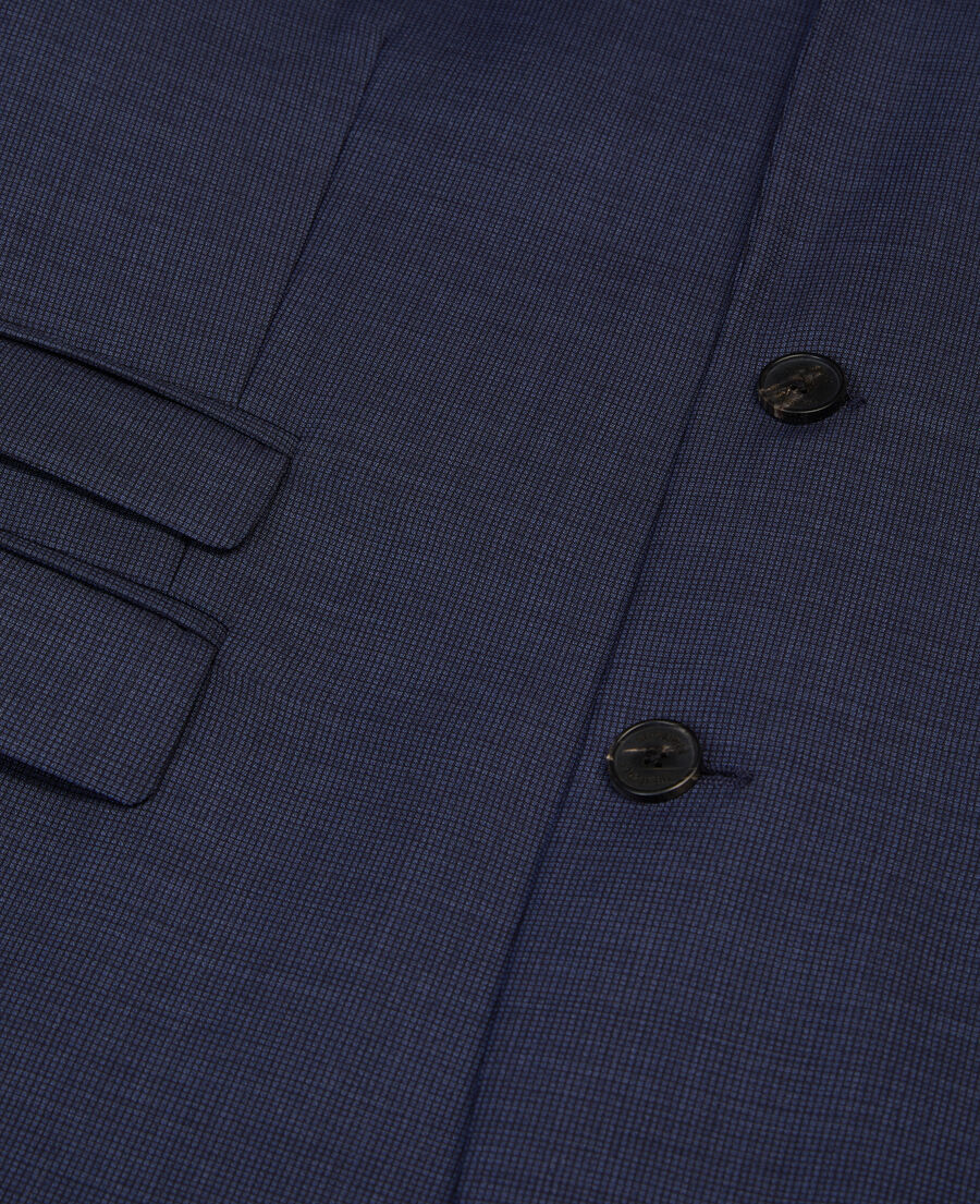 The Kooples H NAVY navy blue micro-check wool suit jacket