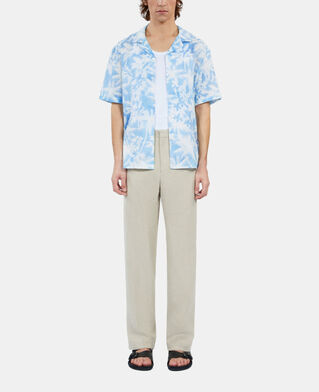The Kooples H WHITE / BLUE short-sleeved printed shirt