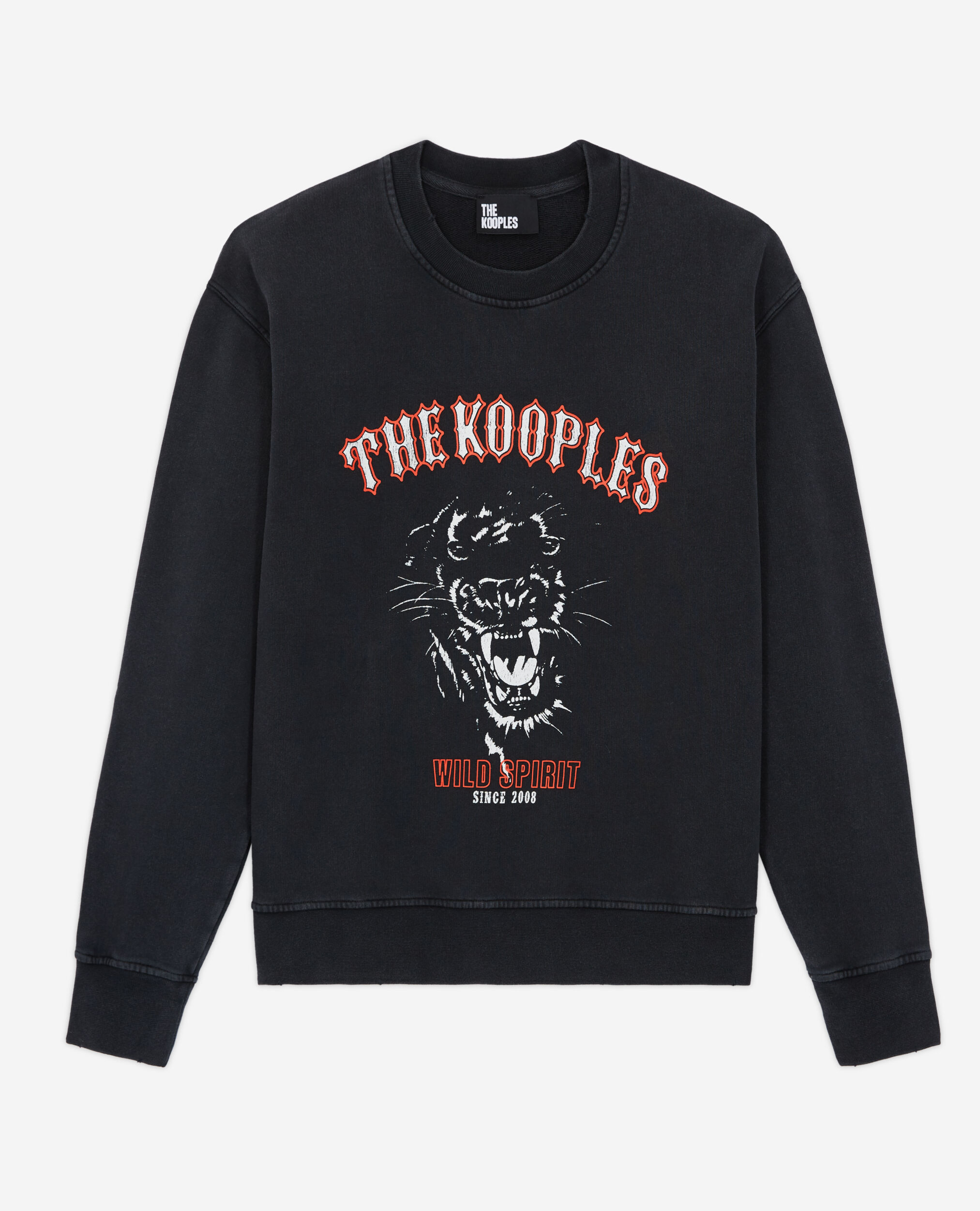 Sweatshirt sérigraphié noir, BLACK WASHED, hi-res image number null