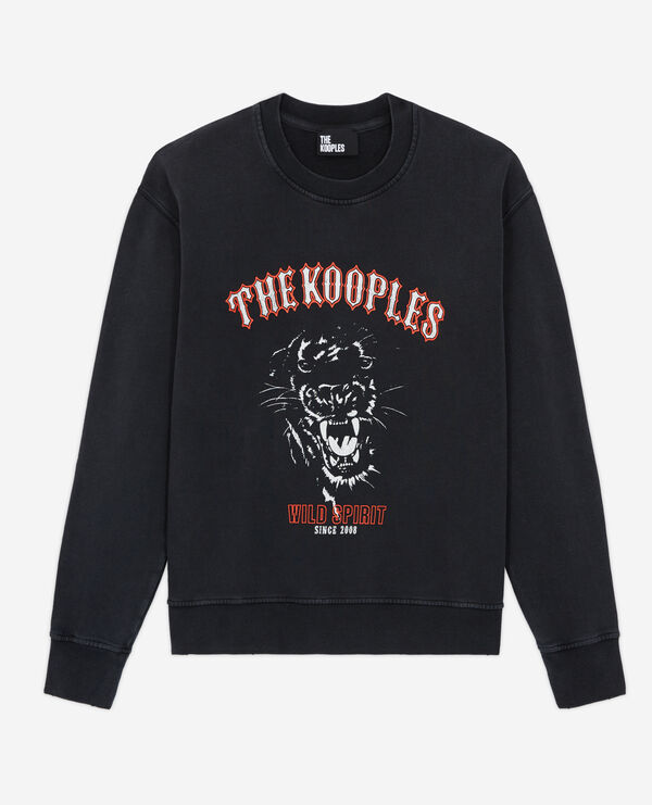 black screen print sweatshirt