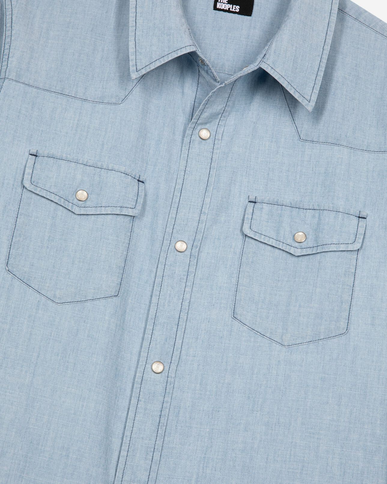 The Kooples MEN BABY BLUE light blue denim shirt