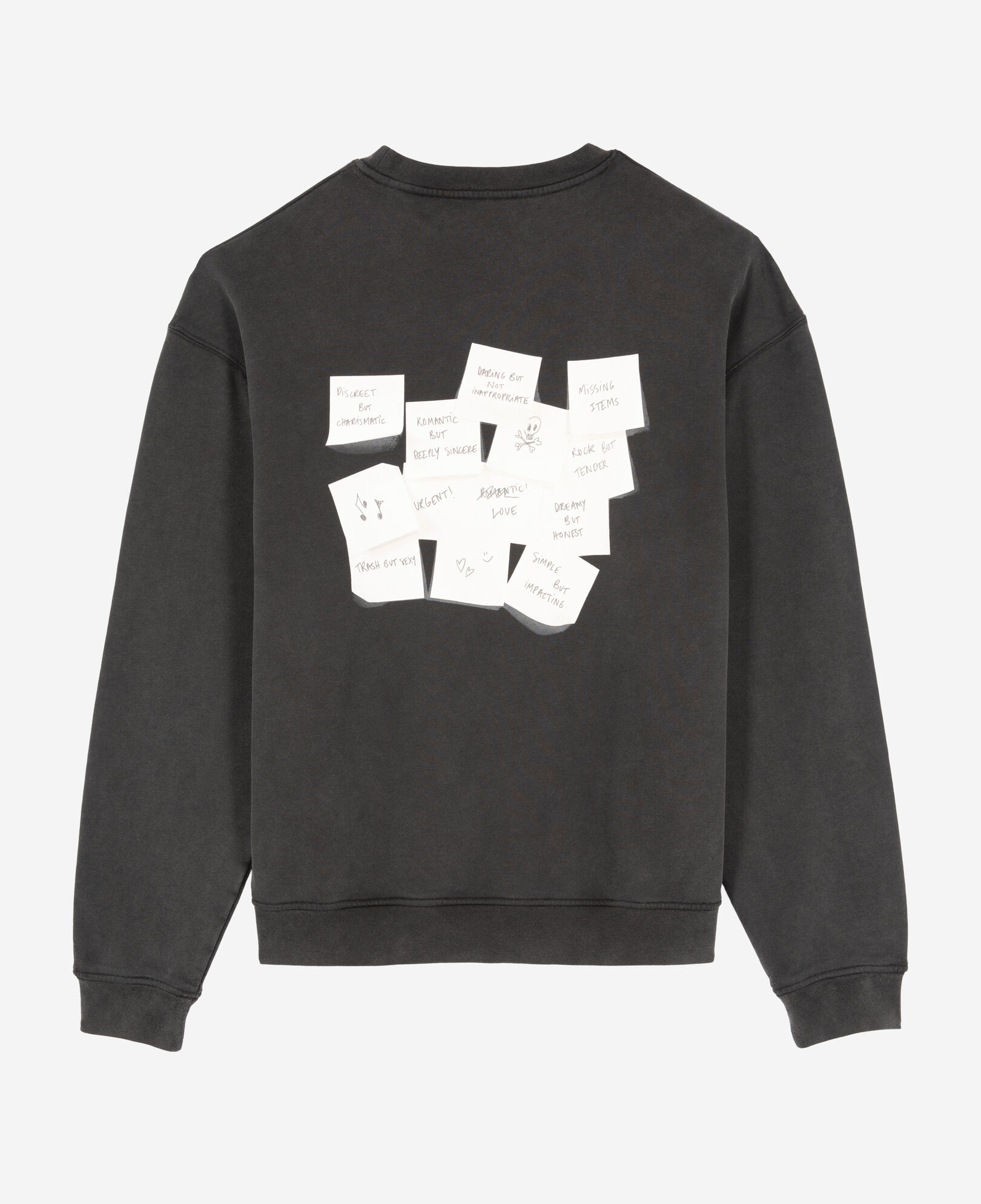 The Kooples HOMBRE BLACK WASHED sudadera serigrafía negra