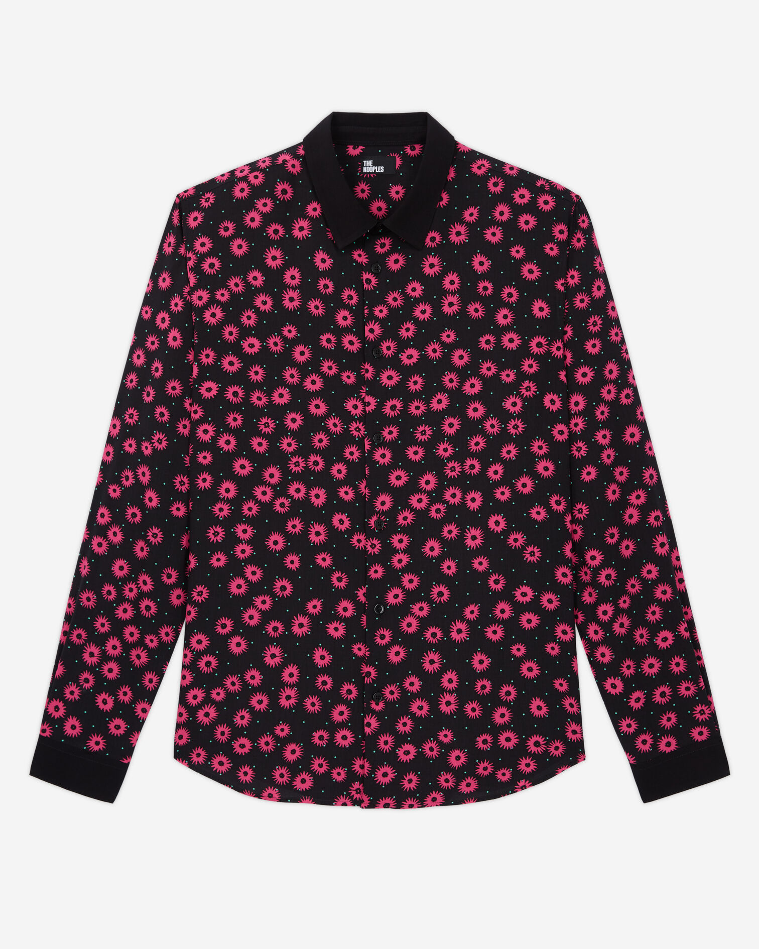 Chemise col classique imprimée, BLACK / PINK, hi-res image number null