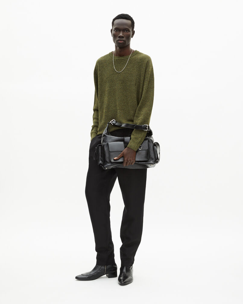 The Kooples HOMME OLIVE KAKI pull en laine et lin kaki