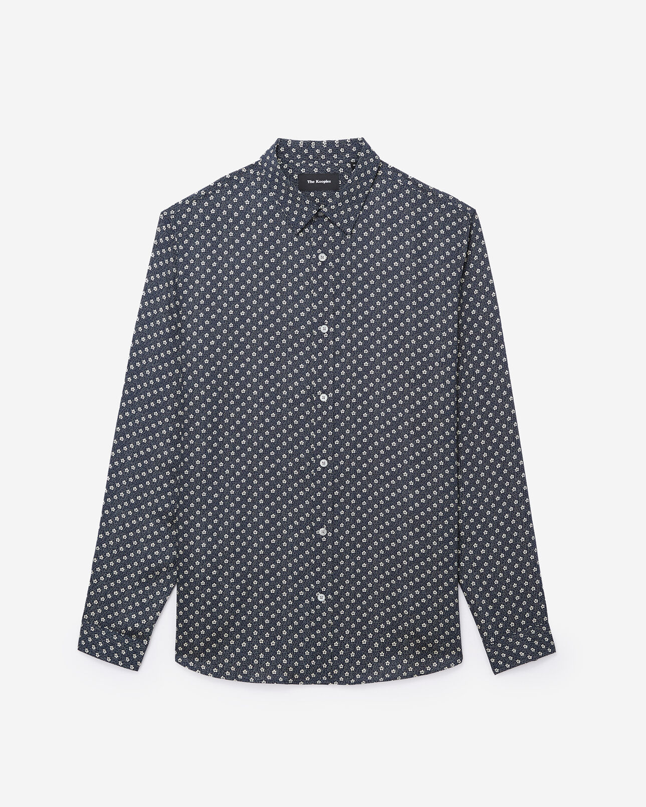 The Kooples HOMBRE DARK NAVY-ECRU long-sleeve shirt with a classic collar