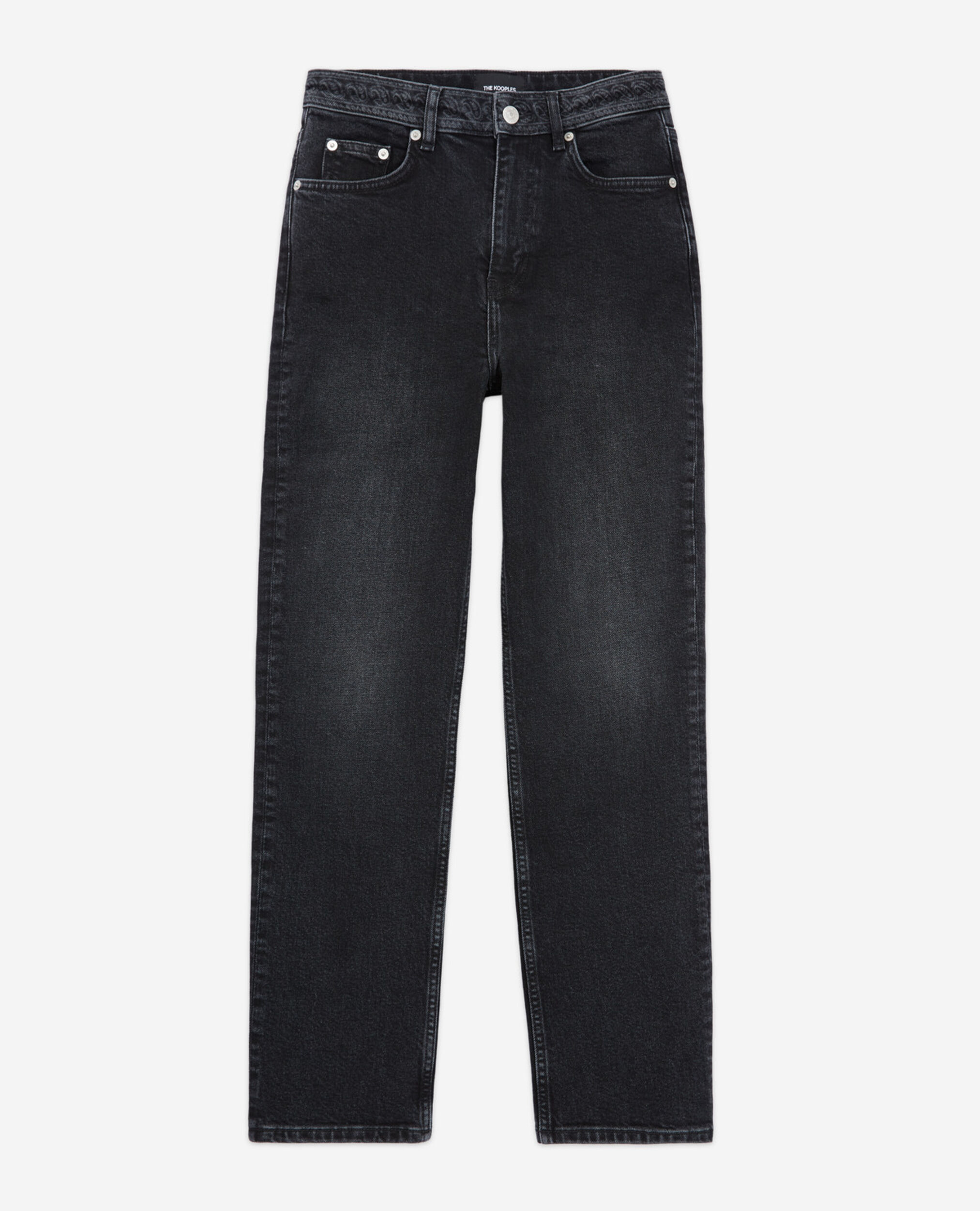 Cropped-Jeans gerade, BLACK WASHED, hi-res image number null