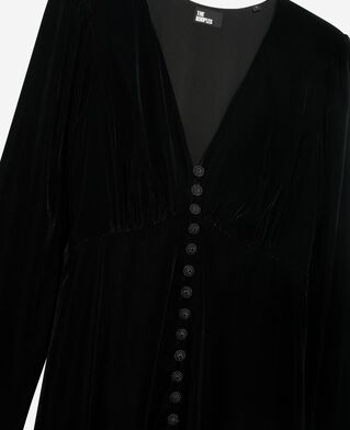 The Kooples WOMEN BLACK black velvet maxi dress