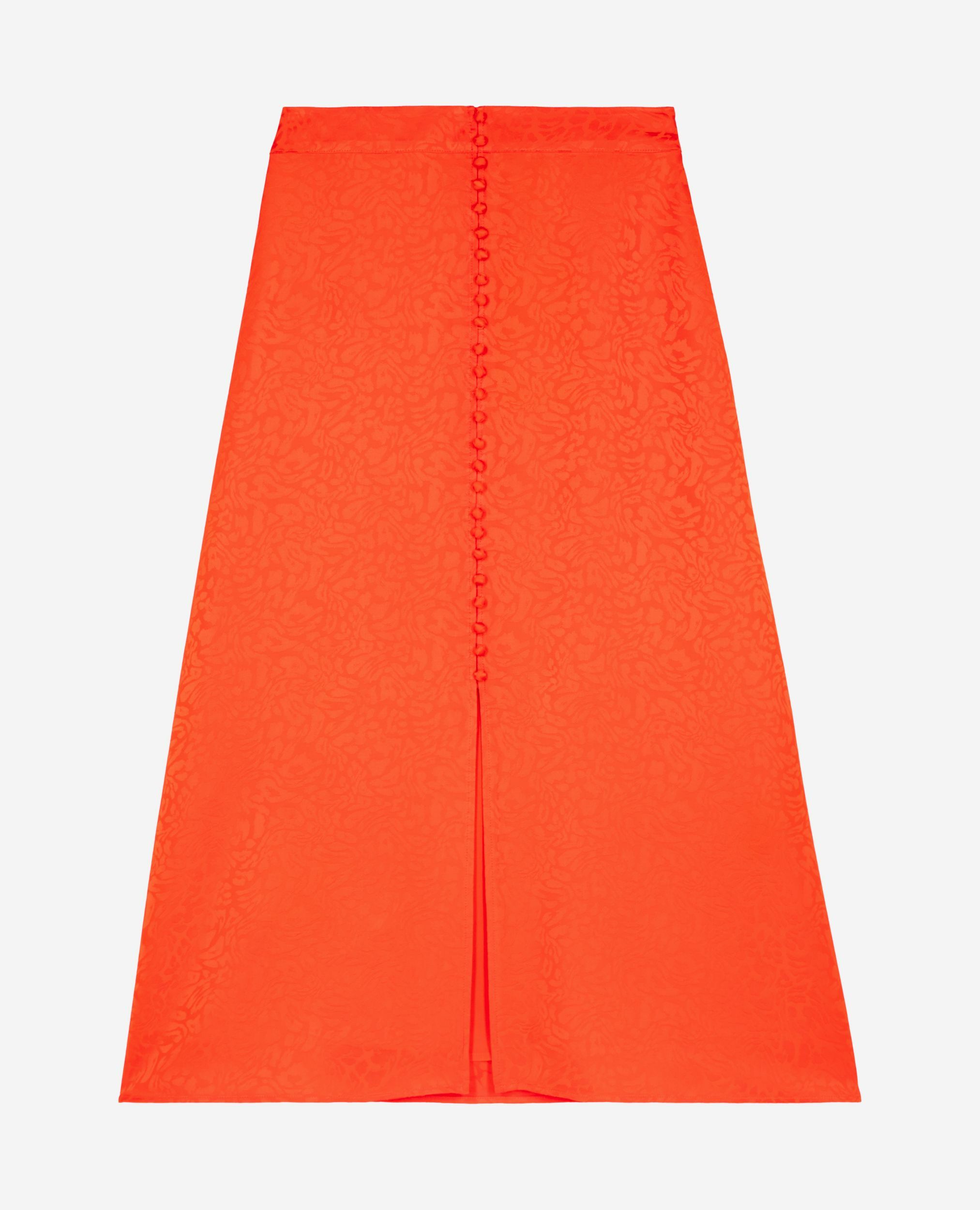 Long skirt in orange jacquard, ORANGE RED, hi-res image number null