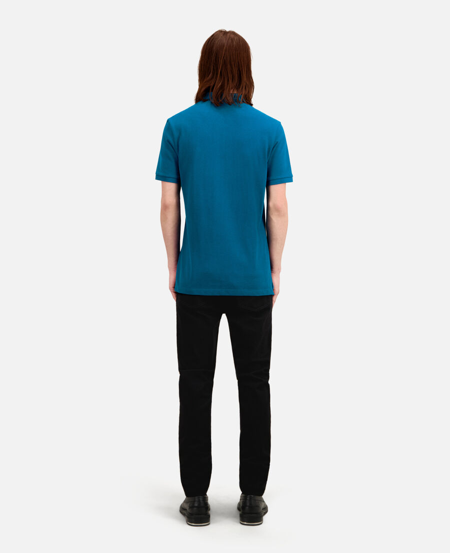blue cotton polo t-shirt