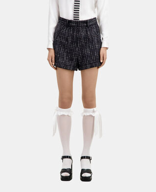 The Kooples FEMME BLACK WHITE short en tweed noir et blanc