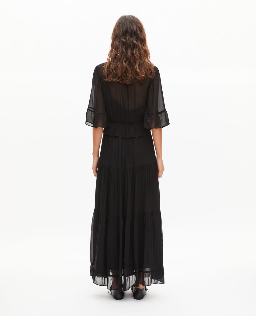 The Kooples F BLACK black ruffled maxi dress