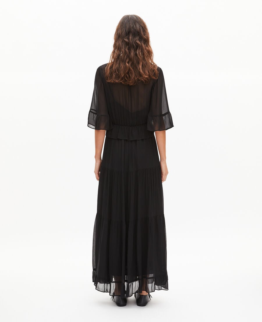 The Kooples F BLACK black ruffled maxi dress