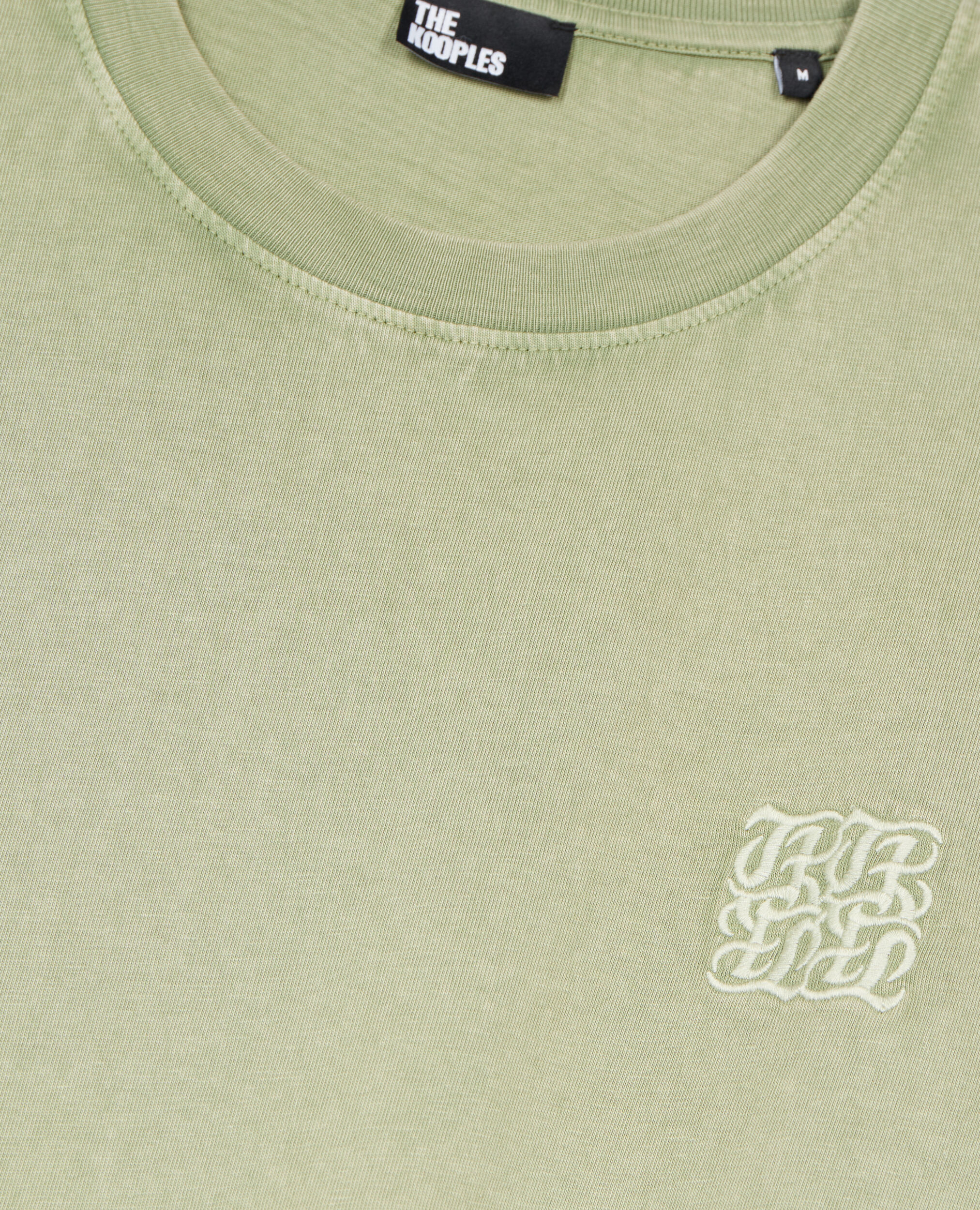 Camiseta verde claro bordado logotipo, KAKI GREY, hi-res image number null