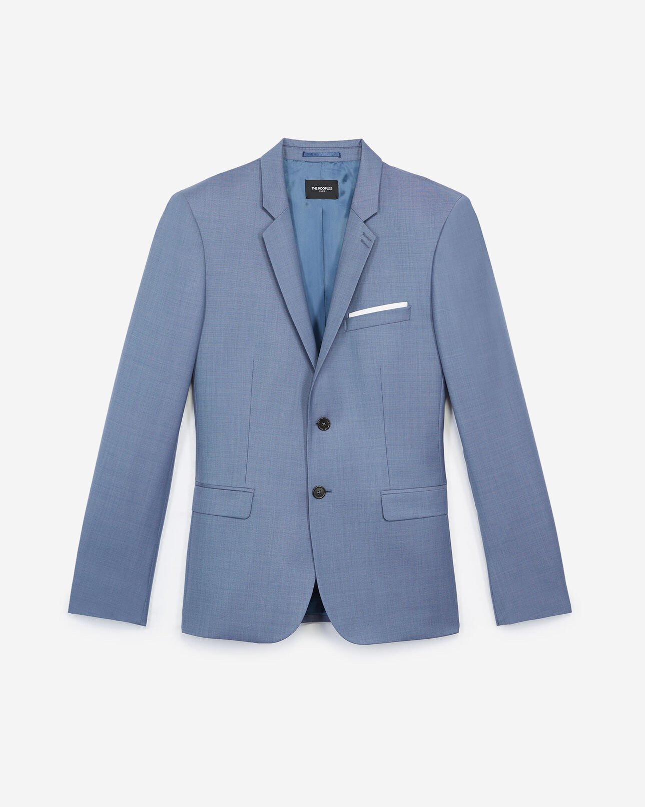 The Kooples MEN BLUE sky blue printed wool jacket