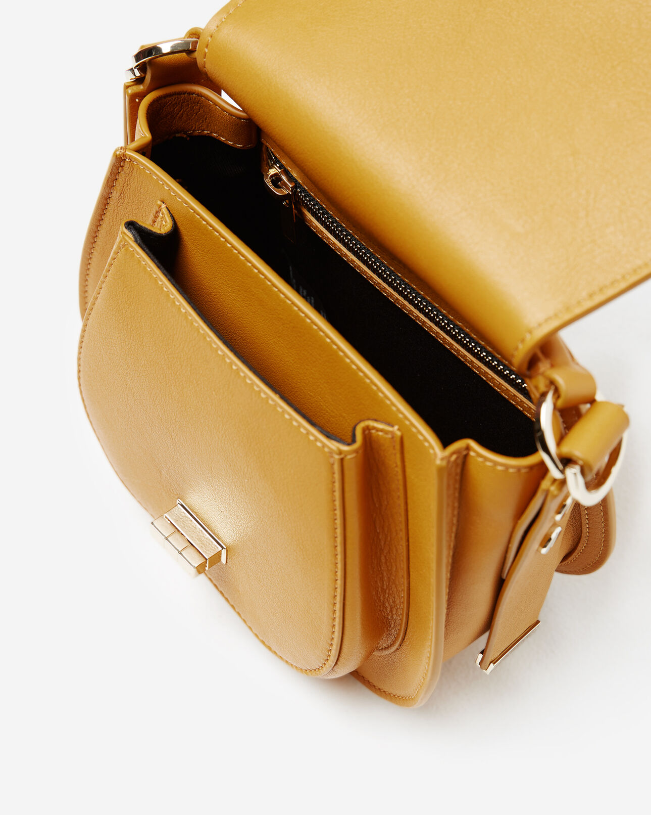 The Kooples WOMEN MUSTARD hobo mini leather bag in mustard