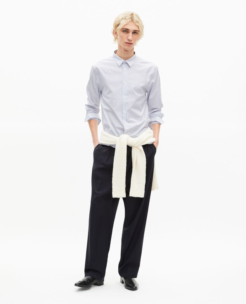 The Kooples HERREN BLUE WHITE hemd mit feinen streifen in hellblau