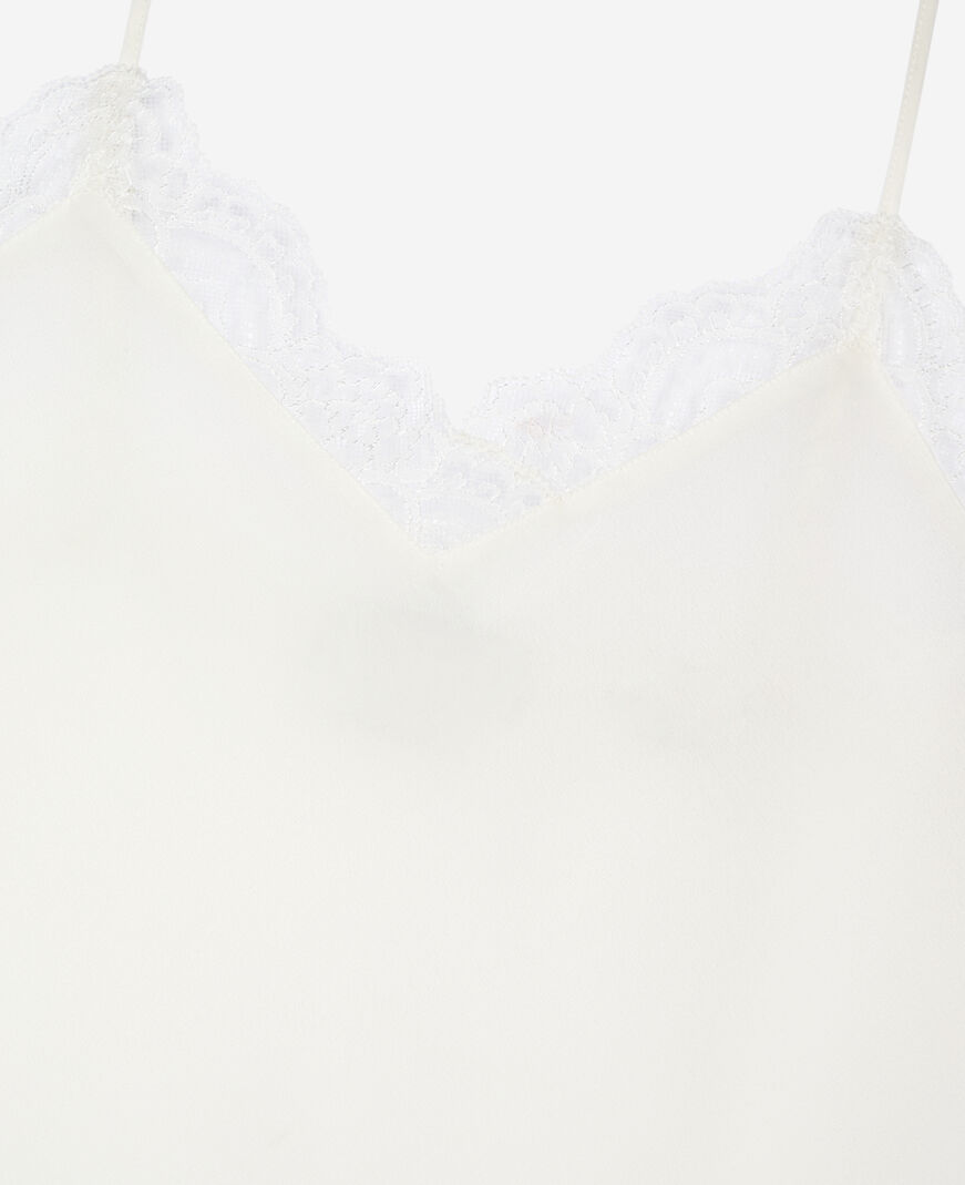 The Kooples WOMEN ECRU ecru silk and lace camisole
