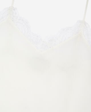 The Kooples WOMEN ECRU ecru silk and lace camisole