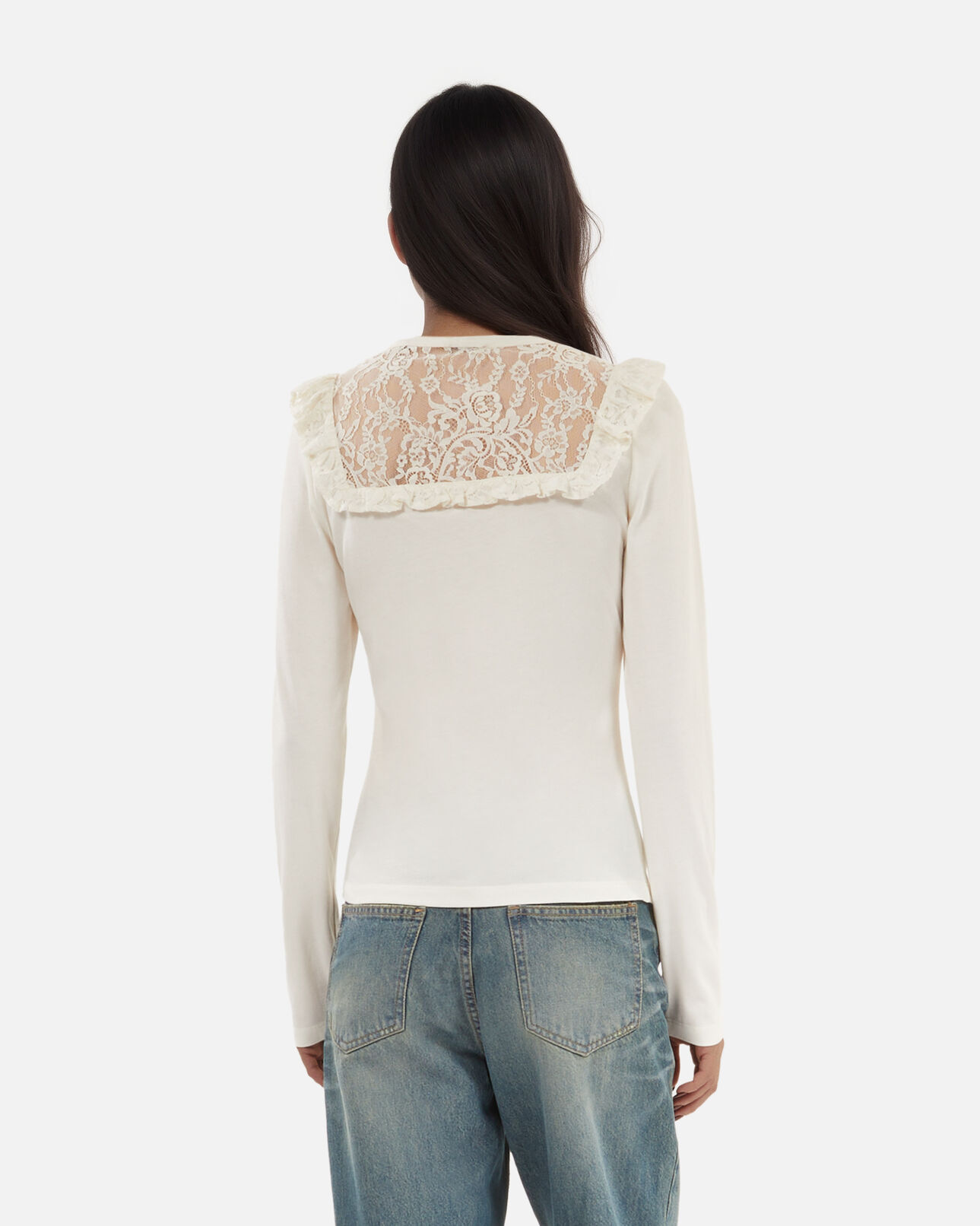 The Kooples FEMME WHITE t-shirt manches longues blanc