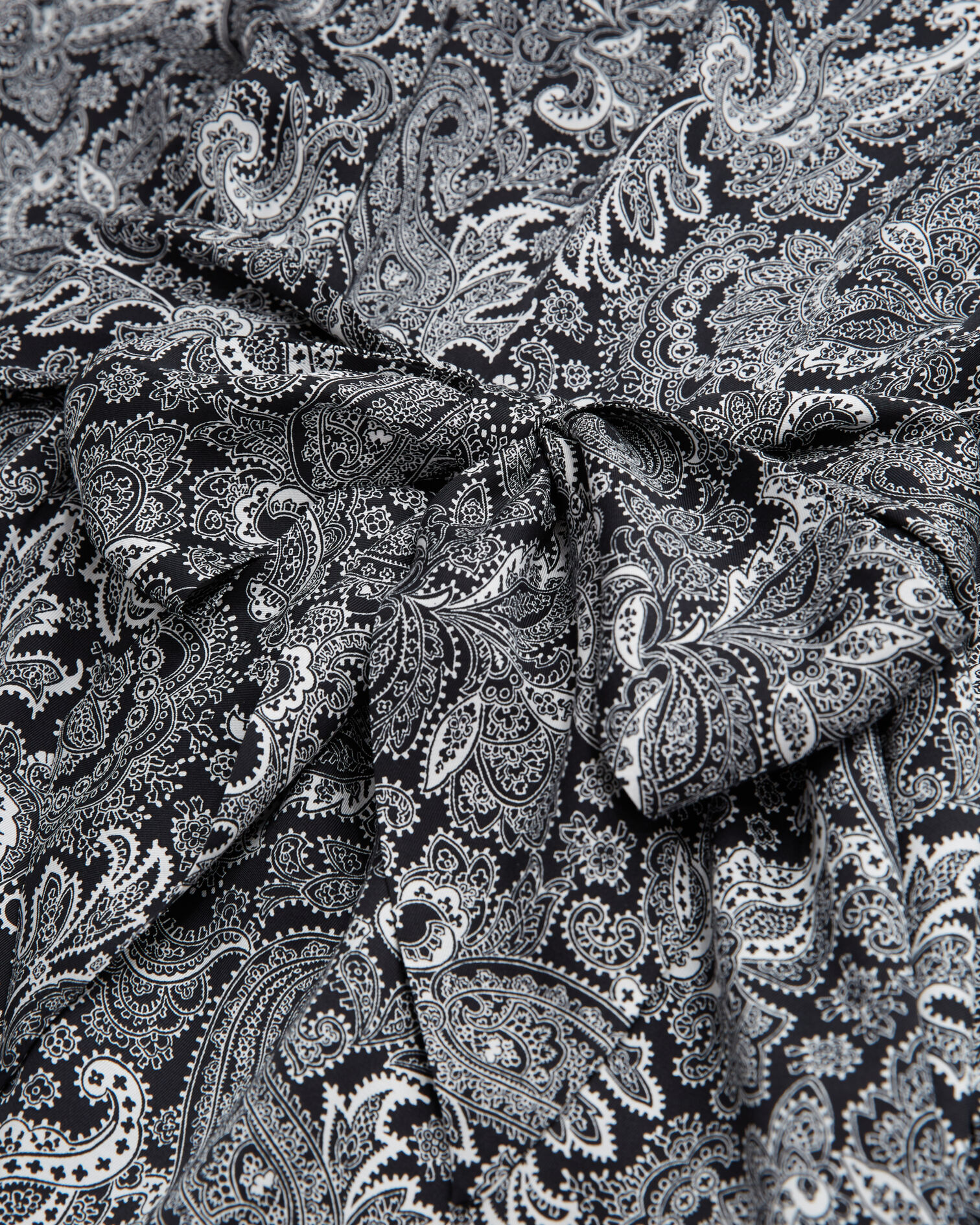 Robe courte à ceinture intégrée imprimée, BLACK WHITE, hi-res image number null