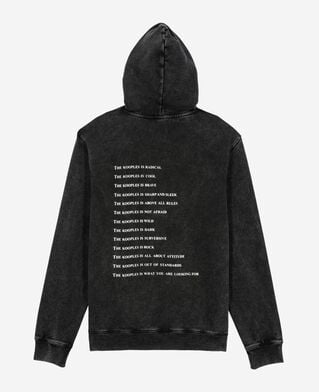 The Kooples MEN BLACK WASHED black what is hooded sweatshirt