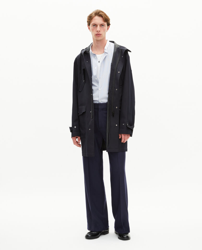 The Kooples MEN NAVY water-repellent parka with navy hood