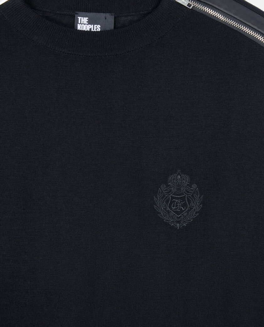 The Kooples FEMME BLACK pull en laine mérinos noir