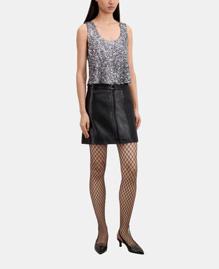 The Kooples F SILVER silver sequin top