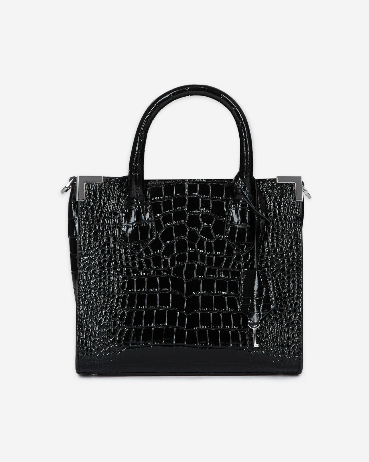 The Kooples WOMEN BLACK medium ming bag in black leather