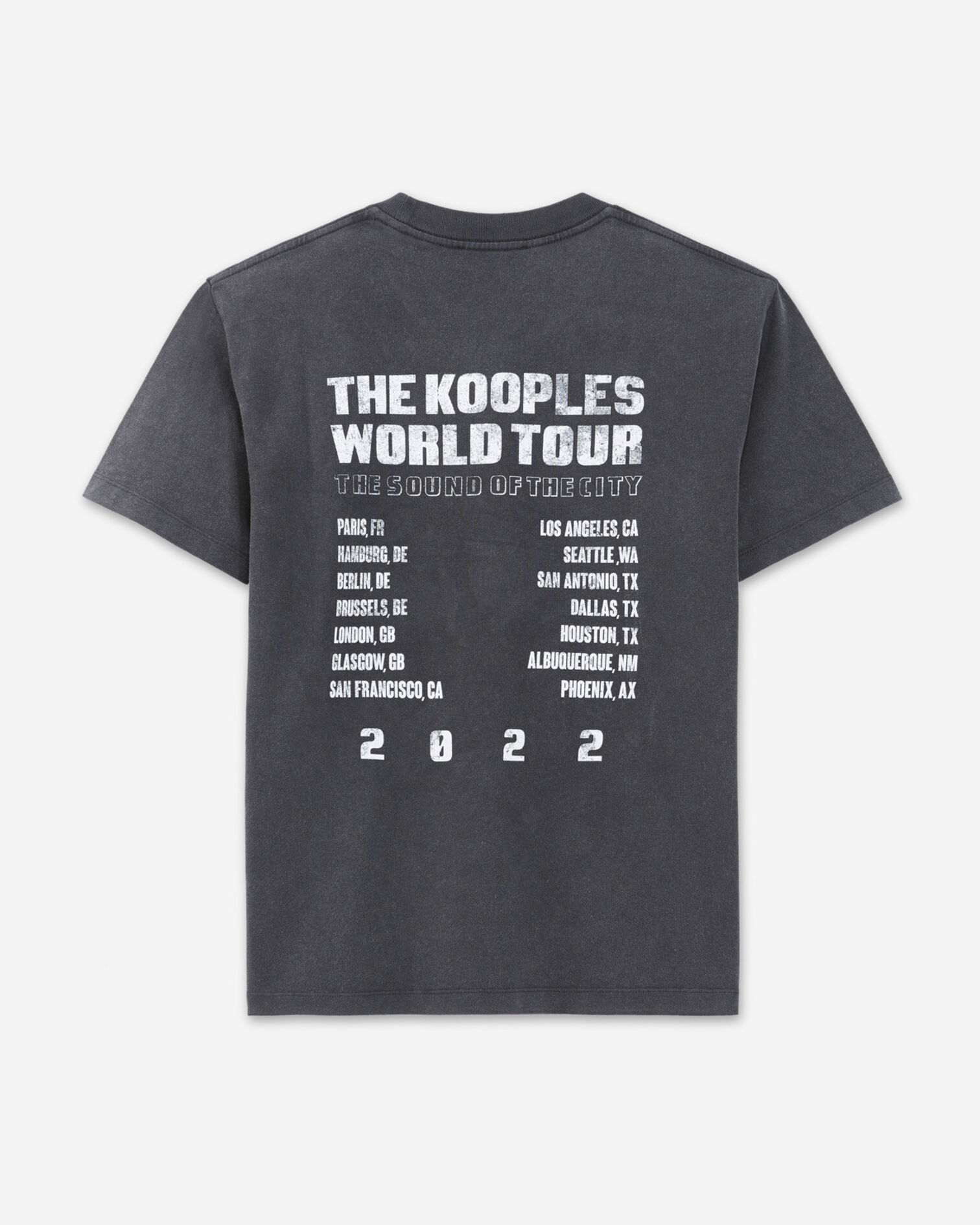 T-shirt noir délavé coton motif concert, BLACK WASHED, hi-res image number null