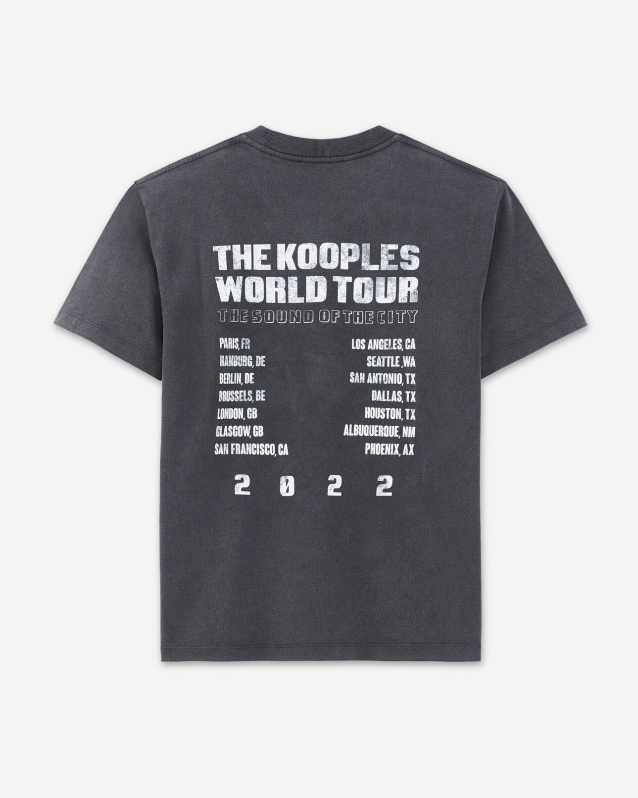 The Kooples FEMME BLACK WASHED t-shirt noir délavé coton motif concert